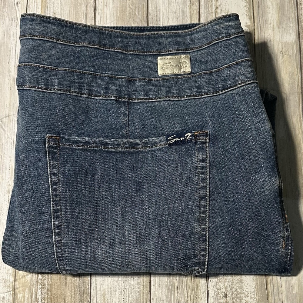 NWT Seven7 The Sky‎ High Rise Skinny Jeans.  Triple Button Waist Size 24W